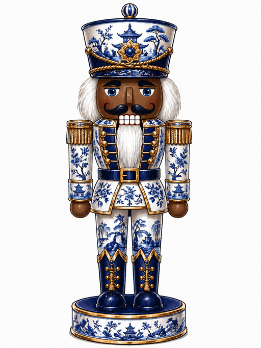 Blue Nutcracker, Darker Skin Tone Nutcracker, MF-W-0054-DH-32, 32" Door Hanger