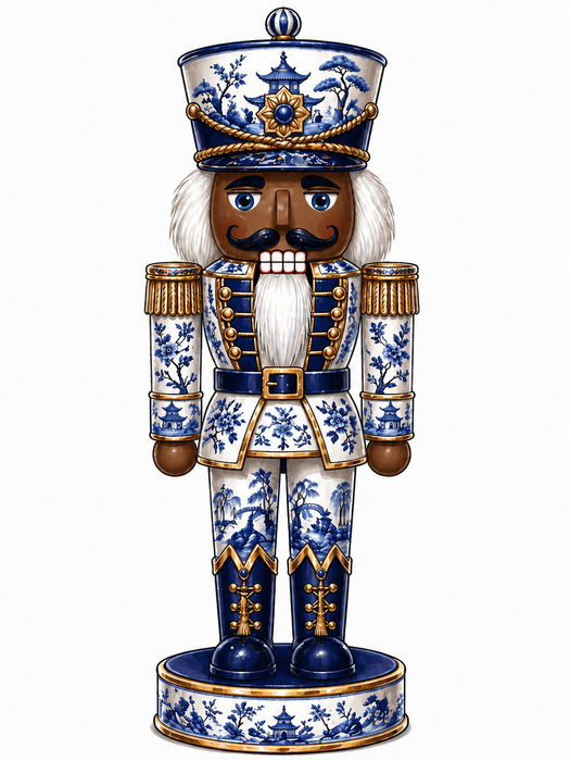 Blue Nutcracker, Darker Skin Tone Nutcracker, MF-W-0054-DH-32, 32" Door Hanger