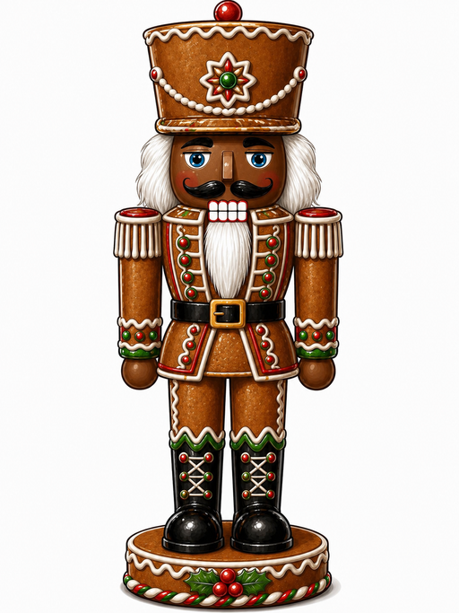 Gingerbread Nutcracker, Darker Skin Tone Nutcracker, MF-W-0055-DH-32, 32" Door Hanger