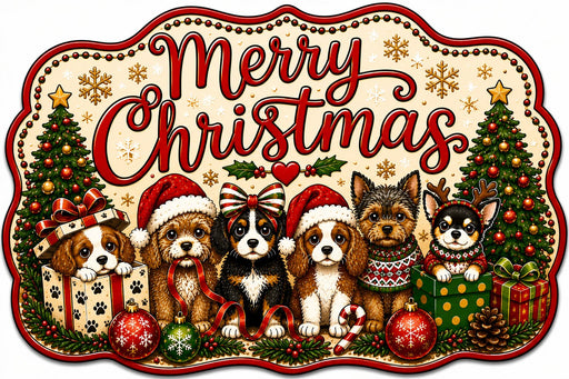 Merry Christmas Puppies - MF-W-0111