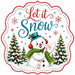 Let It Snow Blue Top Hat Snowman - MF-W-0118