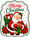 Merry Christmas Santa With Green Stocking - MF-W-0119