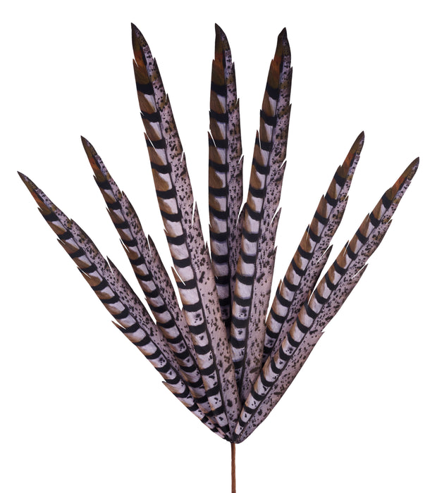 33"L Faux Pheasant Feather Spray X7 Grey/Black/Brown MJ0345H1