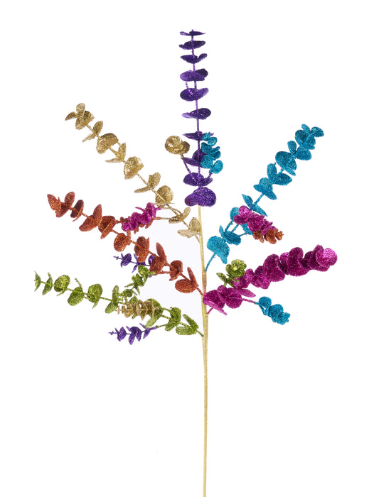 34"L Glitter Eucalyptus Spray Fiesta MN0335F1 - DecoExchange®