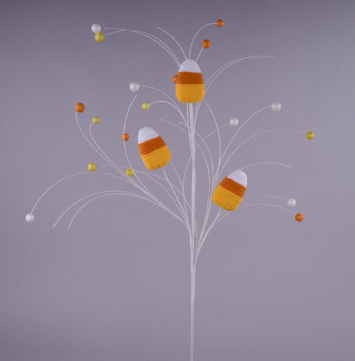 27"L Velvet Rope Candy Corn Spray Yellow/Orange/White MN036641 - DecoExchange®