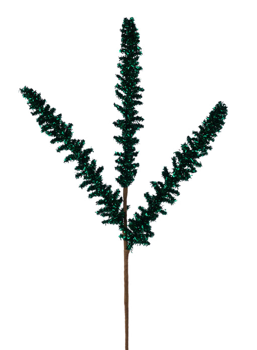 18"L V-Cut Foil Glitter Spike Hunter Green MN040912 - DecoExchange®