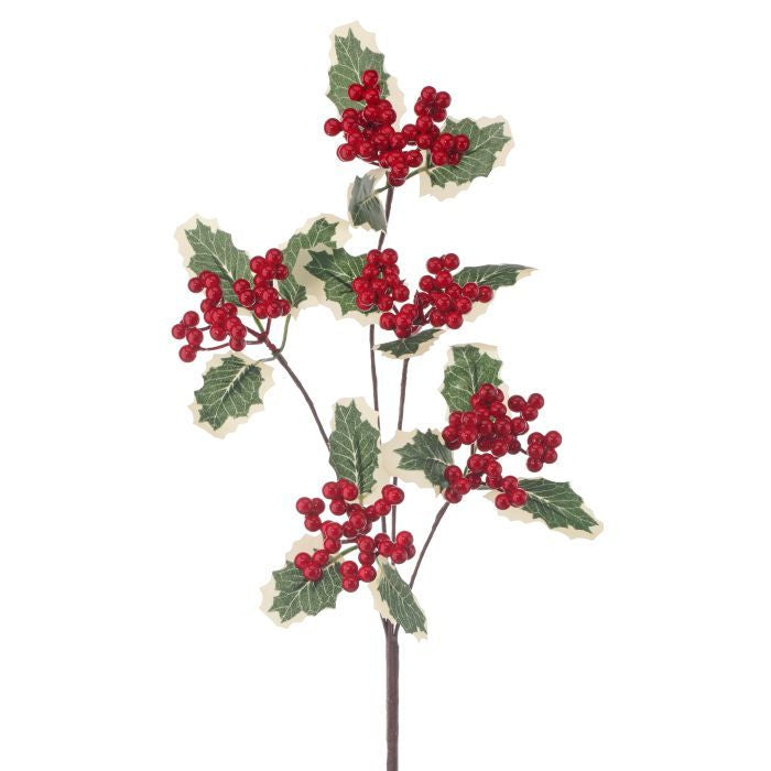 27 inch WP Variegated Holly Spray