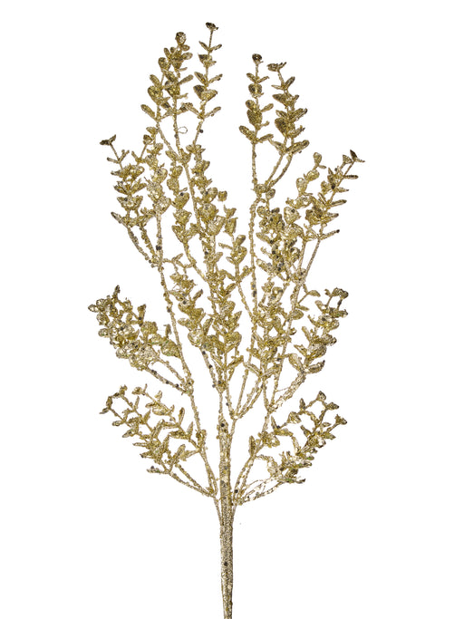 23 inch Mini Glitter Eucalyptus Spray Champagne