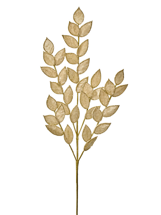 31 inch Velvet Glitter Ruscus Spray Champagne