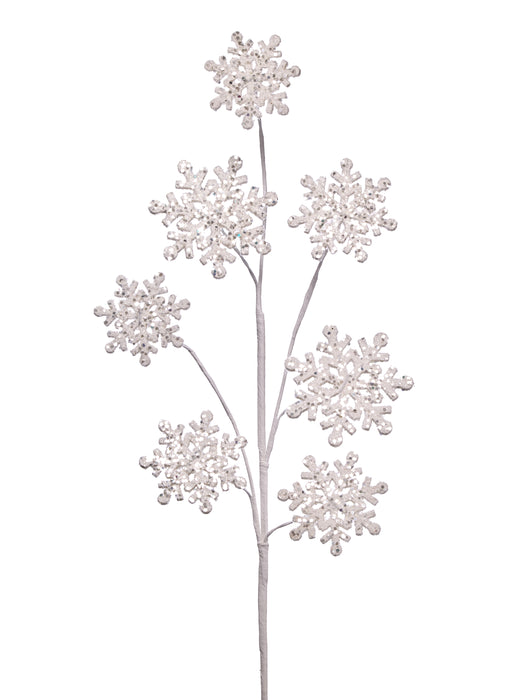 29 inch Glitter Snowflake Spray White