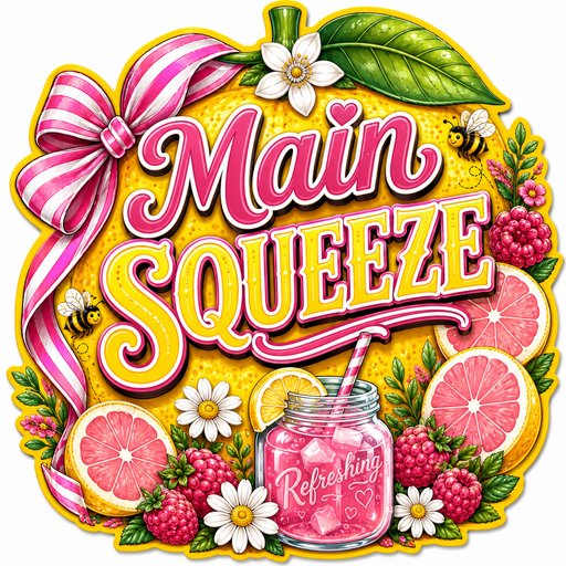 Main Squeeze Lemon, PS-W-0059, 12in Sign For Wreath, Wood Wreath Sign