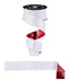 1.5"X10Yd Ice Crackle/Smooth Fused White/Shiny Red NR6025C8 - DecoExchange®