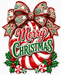 Natural Peppermint Merry Christmas, PS-W-0067, 12in Sign For Wreath, Wood Wreath Sign - DecoExchange®
