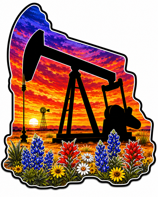 Oil Well, PS-W-0039, 12in Sign For Wreath, Wood Wreath Sign