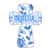 Grateful Blue Cross Sign, PCD-W-201, 12in Sign For Wreath, Wood Wreath Sign