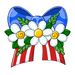 Patriotic Bow Sign, PCD-W-205, 12in Sign For Wreath, Wood Wreath Sign