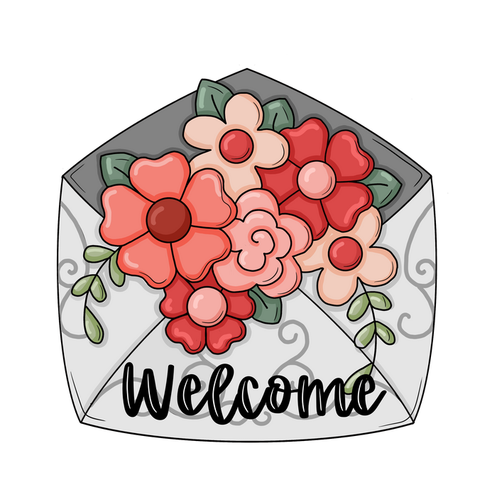 Welcome Envelope Sign, PCD-W-206, 12in Sign For Wreath, Wood Wreath Sign