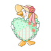 Goose holding heart sign, PCD-W-207, 12in Sign For Wreath, Wood Wreath Sign