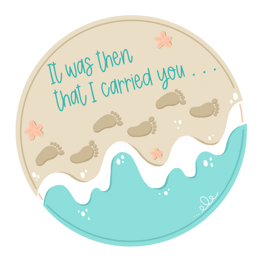 Beach Foot Prints sign, PCD-W-209, 12in Sign For Wreath, Wood Wreath Sign