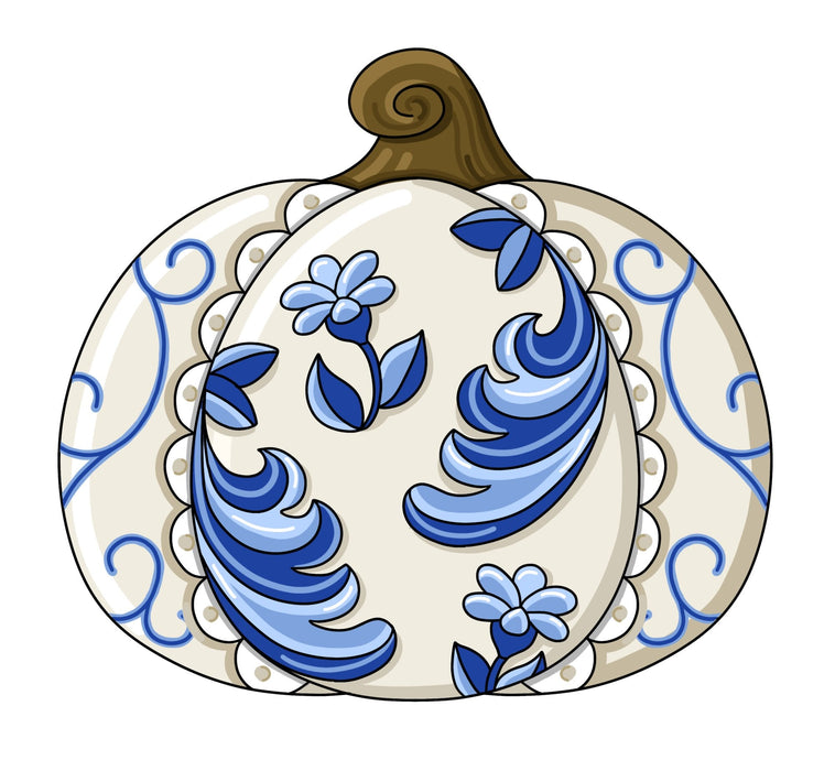 Chinoiserie Pumpkin Door Hanger - PCD-W-214-DH