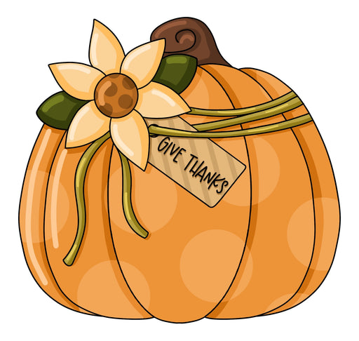 Give Thanks Pumpkin Door Hanger - PCD-W-215-DH