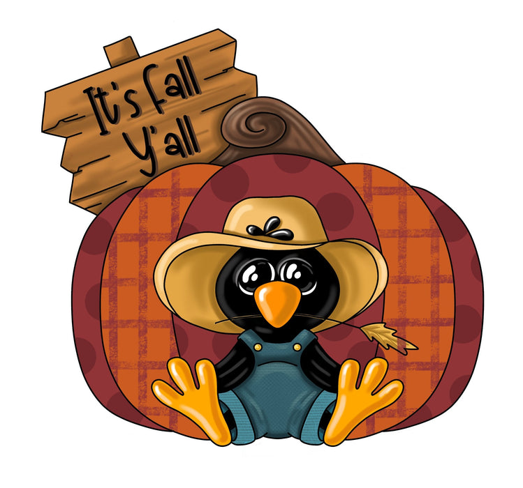 It's Fall Y'all Crow Door Hanger - PCD-W-216-DH
