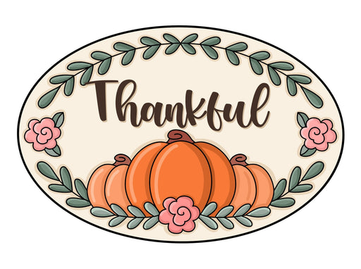 Thankful Oval Plaque - PCD-W-219
