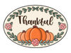 Thankful Oval Plaque Door Hanger - PCD-W-219-DH