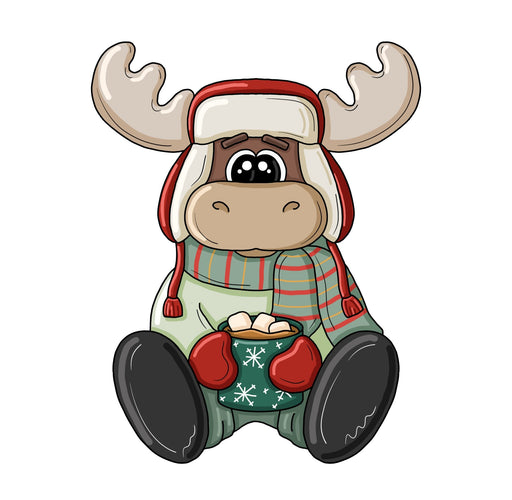 Cozy Cocoa Moose Door Hanger - PCD-W-228-DH