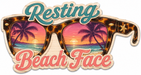 Resting Beach Face, Beach Sign, PS-W-0004, 12in Sign For Wreath, Wood Wreath Sign
