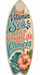 Surf Board, Beach Sign, PS-W-0006, 12in Sign For Wreath, Wood Wreath Sign