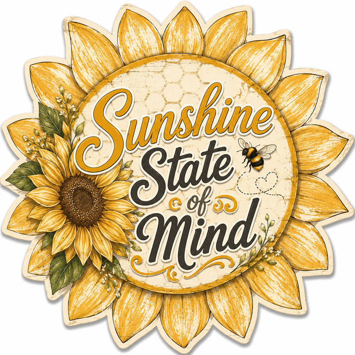 Sunshine Sign, PS-W-0012, 12in Sign For Wreath, Wood Wreath Sign