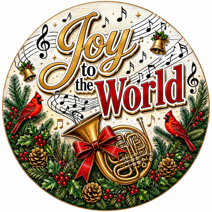 Joy to the World, PS-W-0075, 12in Sign For Wreath, Wood Wreath Sign