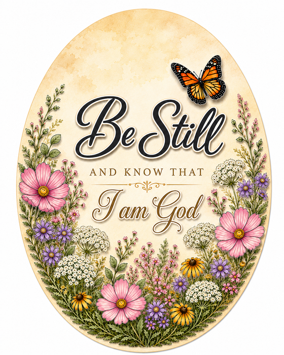 Be Still and Know That I Am God, PS-W-0076, 12in Sign For Wreath, Wood Wreath Sign
