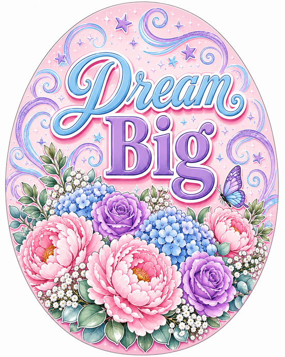 Dream Big Oval, PS-W-0093, 12in Sign For Wreath, Wood Wreath Sign