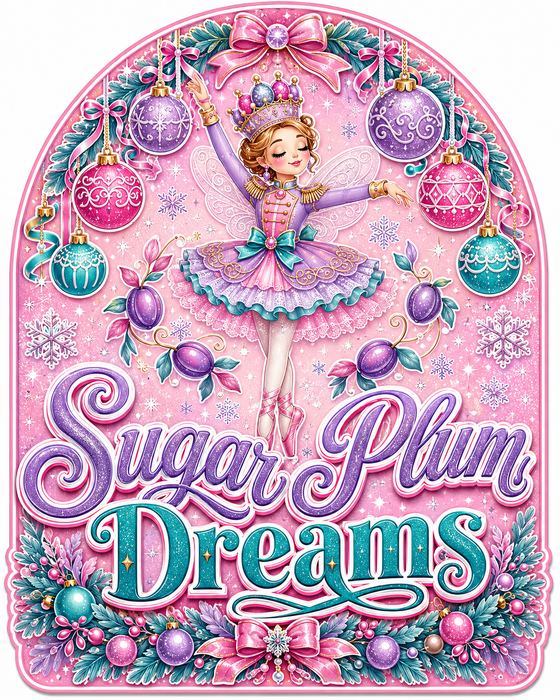 Sugar Plum Dreams Arch, PS-W-0094, 12in Sign For Wreath, Wood Wreath Sign