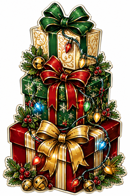 Stacked Christmas Gifts - PS-W-0104-DH