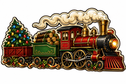 Vintage Christmas Train - PS-W-0105-DH