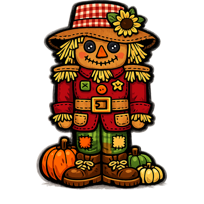 Scarecrow Sign, PS-W-0106, 14in Sign For Wreath, Wood Wreath Sign