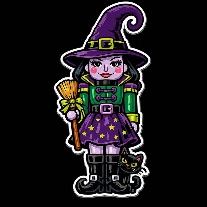 Witch Nutcracker Sign, PS-W-0109, 14in Sign For Wreath, Wood Wreath Sign