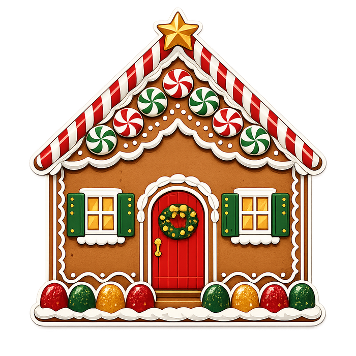 Gingerbread House Sign, PS-W-0112, 12in Sign For Wreath, Wood Wreath Sign