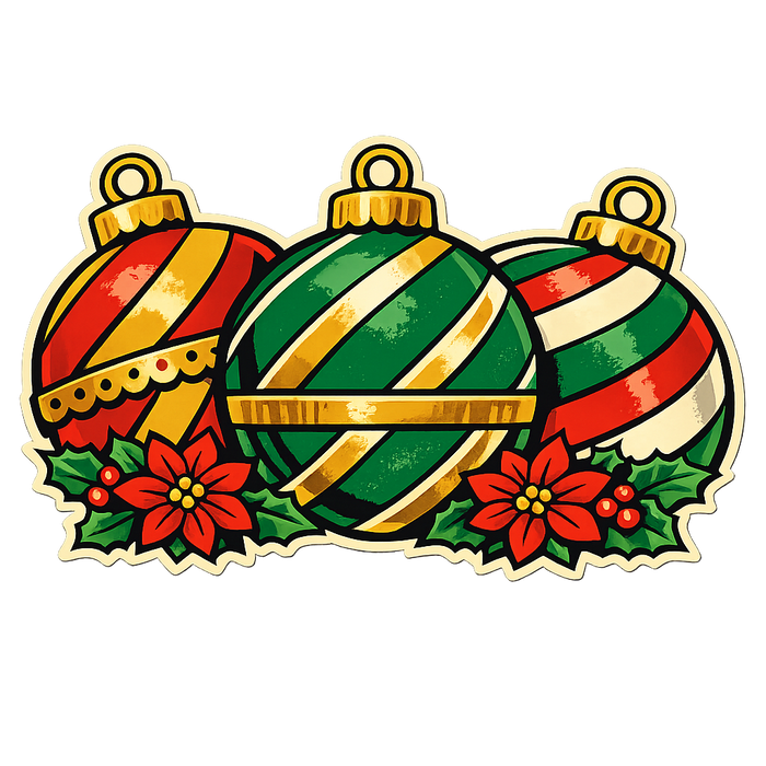 Striped Christmas Ornaments Sign, PS-W-0113, 12in Sign For Wreath, Wood Wreath Sign