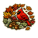 Autumn Cardinal No Text Sign PS-W-0116