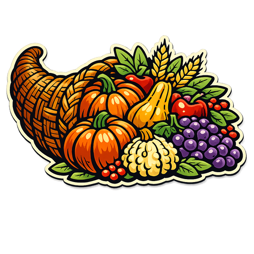 Cornucopia Thanksgiving Sign PS-W-0122