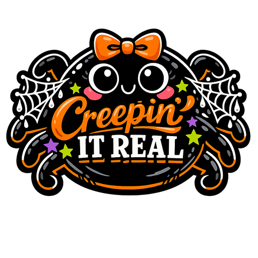 Creepin It Real Cute Spider Sign PS-W-0123