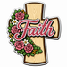 Faith Cross Shape Roses Sign PS-W-0124