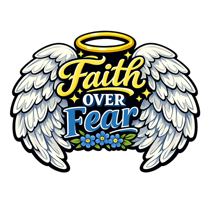 Faith Over Fear Angel Wings Sign, PS-W-0126, 12in Sign For Wreath, Wood Wreath Sign