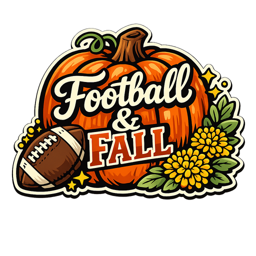 Football And Fall Pumpkin Sunflowers Sign PS-W-0131