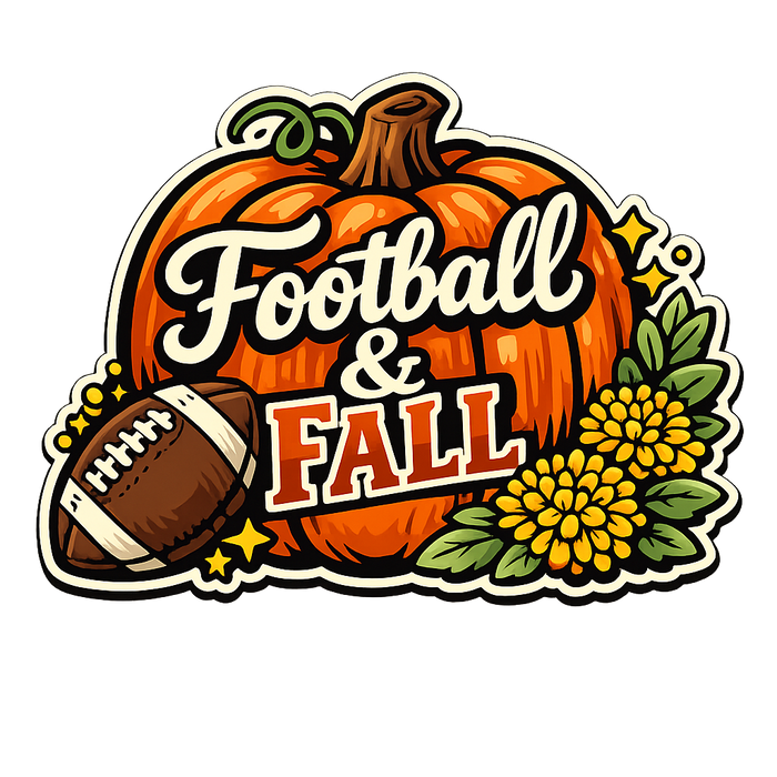 Football And Fall Pumpkin Sunflowers Sign PS-W-0131