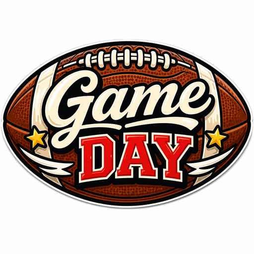 Game Day Football Oval Sign PS-W-0134